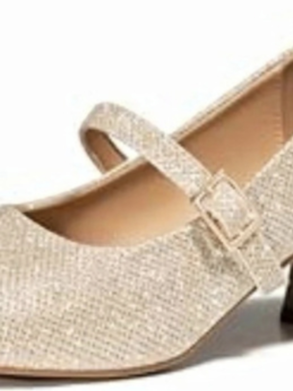 Nina Glitter Mary Jane Heels in Gold Like New
